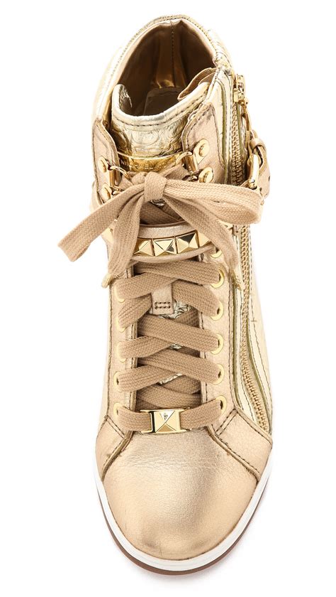 michael kors gold high top sneakers